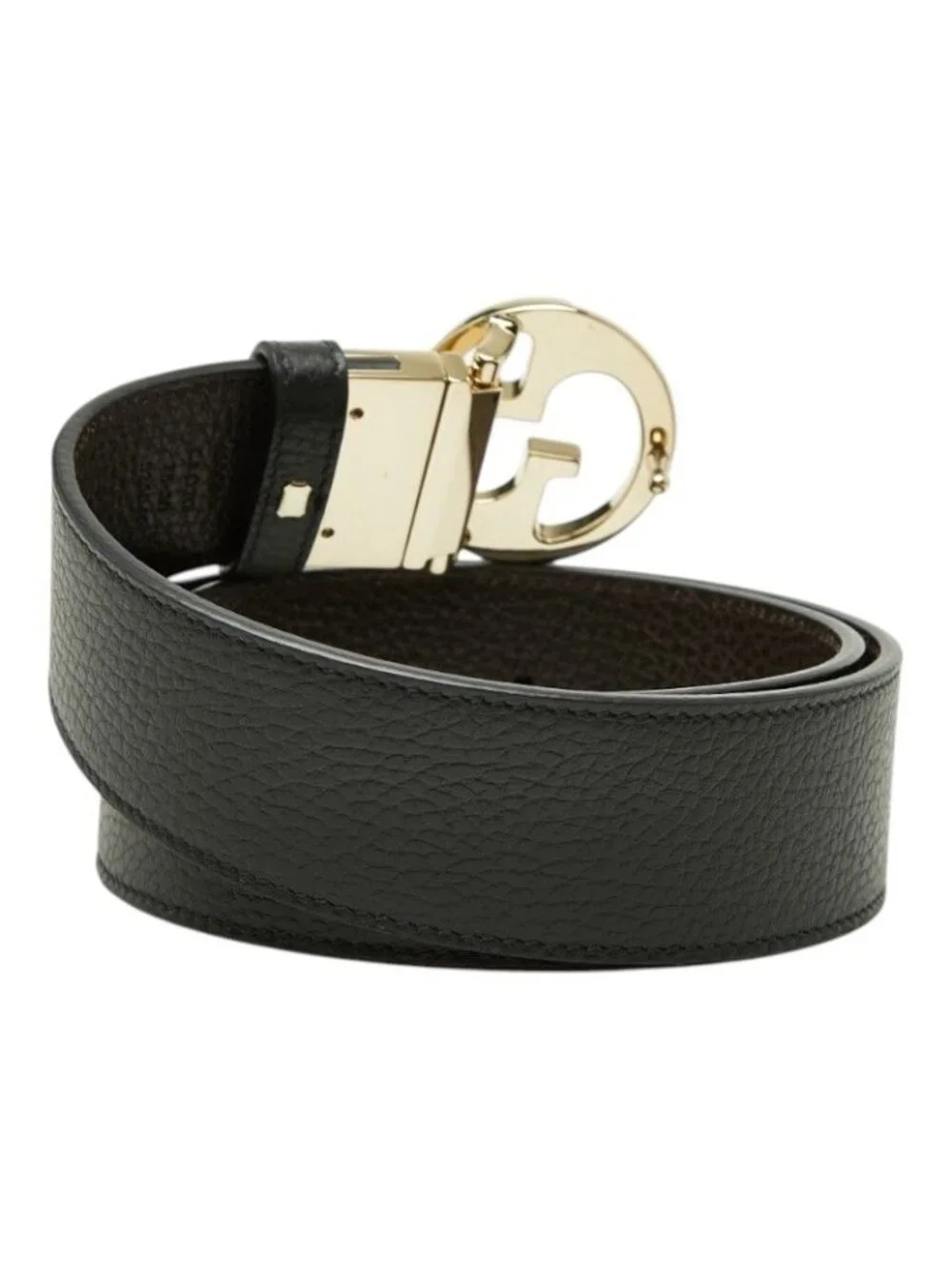 Gucci Interlocking Reversible Belt 75 30 Black Leather Metal